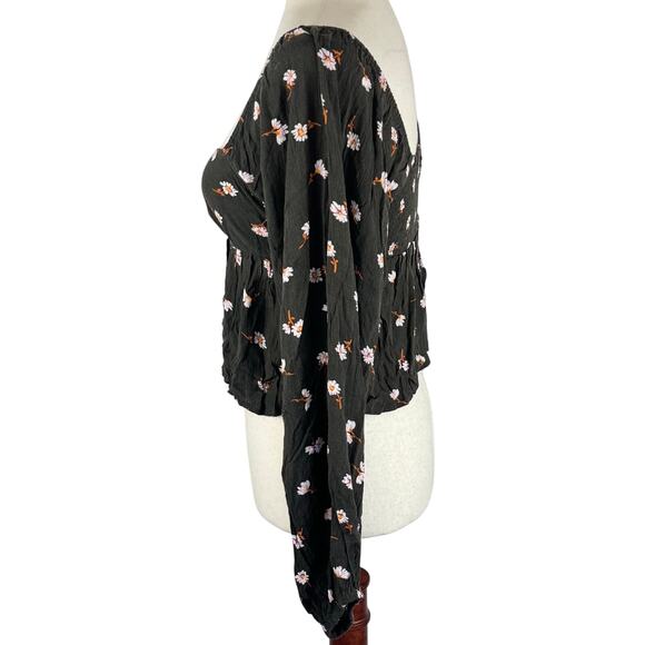 BILLABONG LOVE YOU MORE LONG SLEEVE BLOUSE IN OFF BLACK NWOT WOMEN'S SIZE MEDIUM - Picture 8 of 13